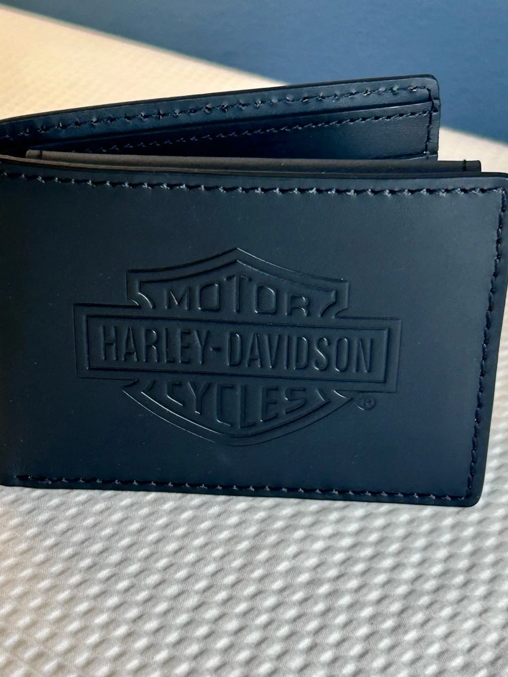Harley-Davidson H-D Signature Leather Bifold RFID Wallet Black